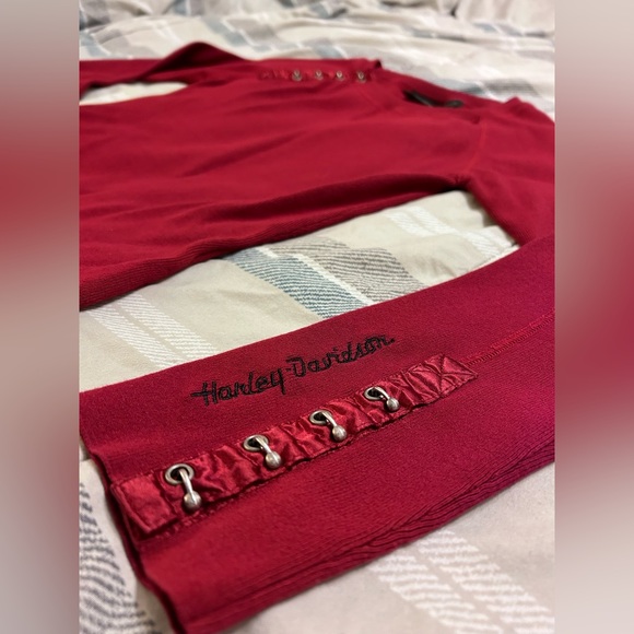 Authentic Harley-Davidson Hook & Eye Style Long Sleeve Shirt w/ Embroidered Logo - Picture 3 of 5